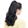 HSPCYGG Black Clip Ponytail Synthetic Fake Pony Tails 22" 5.3 OZ Wavy Black Hair Extensions Hairpieces Wig Yaki Fluffy¬ Tangled