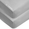American Baby Company 2 Pack Fitted Crib Sheets 28" x 52", Soft Breathable Neutral 100% Cotton Jersey Sheet, Gray, for Boys and Girls, Fits Crib and Toddler Bed mattresses
