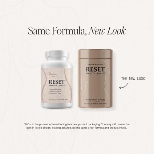 Paulina FITNESS Reset Overnight Digestive Aid, Bloating Relief, & Gut Health Supplement | Natural Detox & Digestive Cleanse to Support Weight Management and Relieve Constipation | 90 Capsules