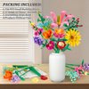 Linkowin 756 PCS Flower Bouquet Building Sets - 11 Kinds of Building Block Flowers, Botanical Collection Crafts Set for Home Office Decoration, Valentines Day for Adults Girl, No Vase