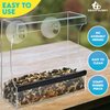 Gray Bunny Clear Window Bird Feeder - Window Bird Feeders for Outside, Window Bird Feeders for Viewing with Strong Suction Cup, Transparent Bird Feeder for Window, Bird House Gifts for Mom, Dad