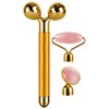 3-IN-1 Electric Jade Roller 3D Roller Facial Roller & Face Massager,Gold