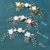 Yean Flower Wedding Hair Comb Pearl Bridal Hair Piece Crystal Hair Accessories for Women and Girls (Gold)