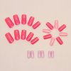 Hot Pink Press on Nails Medium Square SWEKKE Summer Fake Nails Flash Pink Full Cover False Nails with Nail Glue Glitter Glossy Glue on Nails Acrylic Nails Artificial Nails for Women Girls 24Pcs