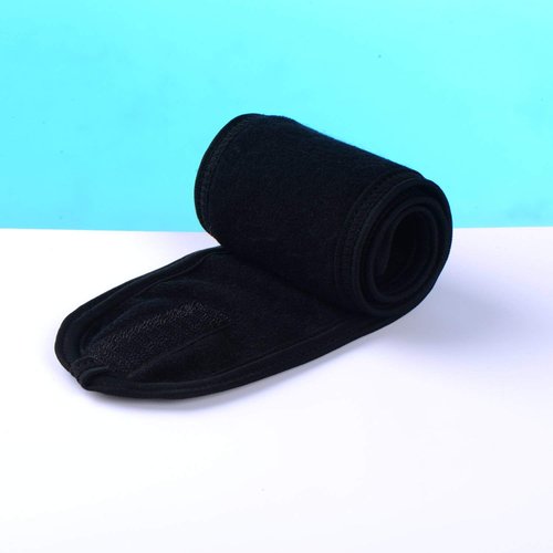 Onwon 2 Pack Facial Spa Headband with Magic Tape - Head Wrap Terry Cloth Headband Stretch Towel Headband for Bath, Makeup, Yoga and Sport, Black