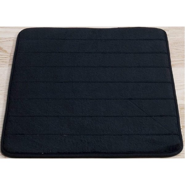 WPM WORLD PRODUCTS MART Black Memory Foam Bath Mat-Incredibly Soft and Absorbent Rug, Cozy Velvet Non-Slip Mats Use for Kitchen or Bathroom (17 Inch x 24 Inch, Black)