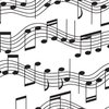 Beistle 16 Piece Disposable Musical Notes Paper Lunch Napkins 1950’s Rock and Roll Party Supplies Birthday Tableware, 6.5" x 6.5", Black/White