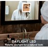 Fancii 10X Magnifying Lighted Makeup Mirror - Daylight LED Vanity Mirror - Compact, Cordless, Locking Suction, 6.5" Wide, 360 Rotation, Portable Illuminated Bathroom Mirror (Square)