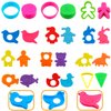 FRIMOONY Plastic Dough Tools for Kids, with Capital Letters, Cookie Cutters, Stamps, Multi-Color, 61 Pieces