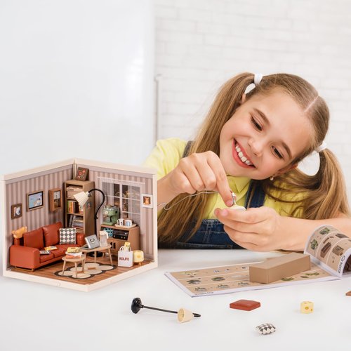 Rolife LED Building Blocks for Adults,1:24 Toy Building Sets,Model Building Kits for Kids Ages 8-12-15,DIY Miniature House Kits for Adults,Birthday Gifts Hobbies for Women Men