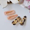 Resin Tortoise Leopard Print Hair Clips and Barrettes - 4 Pack (Women's Accessories)