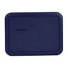 Pyrex Bundle - 2 Items: 7210-PC 3-Cup Blue Plastic Food Storage Lids - Original Genuine Pyrex Lids - 2 Pack -Made in the USA