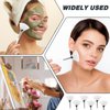 6 Pieces Fan Brushes Soft Facial Applicator Brushes Fan Mask Brushes Makeup Brushes Cosmetic Tools with Handle Cosmetic Makeup Applicator Tools for Mud Cream (White Hair)