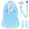 Princess Costumes Fancy Party Birthday,Christmas Dress Up for Little Girls with Accessories 8-10 Years(140cm)