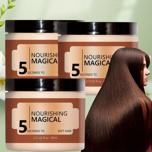 Nourishing Treatment, Hair Repair Cream, Restore Soft Hair, Magical Hair Treatment, Nourishing Magical Treatment, Deep Conditioning Mask for Dry Damaged Hair, Suitable for All Hair Types (3 Pcs)