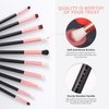 Docolor Eyeshadow Brushes Professional Eye Makeup Brushes Set Eyeshadow Eyeliner Concealer Eyebrow Blending Brushes Eye Make Up Brush Kit with Gift Box (10 Pcs,Black with Rose Gold,Wooden Handles)
