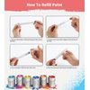 Fillable Touch Up Paint Pen Brush, 3 Pcs Paint Pen for Wall Touch Up, Refillable Paint Pens for Walls, Wood Floors, Cabinets, Windows, Doors (6 Pcs(Pack of 1))