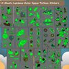 CHARLENT Luminous Outer Space Tattoos for Kids - 14 Sheets Glow in The Dark Astronaut Spaceship Planet Temporary Tattoos for Boys Girls Birthday Party Favors Goodie Bag Fillers