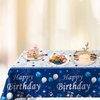 18th Birthday Decorations for Boys and Girls Blue Silver, Happy 18th Birthday Decorations Banner Birthday Balloons Number 18 Tablecloth Fringe Curtains Hanging Swirls, 18 Years Old Bday Party Supplies