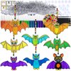Winlyn 24 Sets Halloween Bat Suncatchers Ornaments Halloween Decorations DIY Window Paint Art Suncatchers Halloween Craft Kits Suncatchers Painting Kits for Kids Activities Classroom Art Project