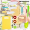 11 Pieces Wooden Kids Kitchen Knife, Kids Knife Set Include Wood Kids Knife, Serrated Edges Plastic Toddler Knife, Crinkle Cutter, Sandwich Cutter, Y Peeler, Cutting Board