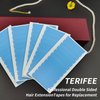 TERIFEE 60PCS Hair Extension Tape,Blue Double Sided Tape in Human Hair Extensions Tape Replacement 1.57 x 0.31 Inch Tape Tabs for Hair Extensions