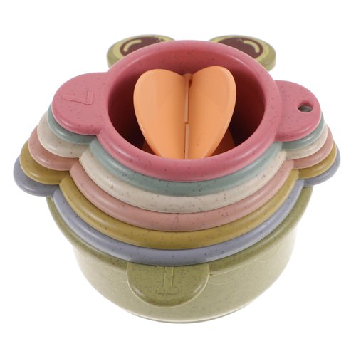 Ipetboom 1 Set of 7 PC Stacking Cups for Rabbits with Cute Animal Designs, Stackable Cups for Baby and Toddler, Multi-Colored Reusable Bunny Toys of Different Sizes for Hiding Food and Playing