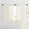 RYB HOME Linen Sheer Curtains - Solid Privacy Textured Semi Sheer Drapes Light Glare Filtering Airy Window Covering for Living Room Bedroom Doorway, Cream, W 52 x L 45 inches Long, 2 Panels