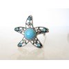 Starfish turquoise blue stone metal native hair clip barrette for thin fine
