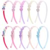 Santoddle Headbands for Girls 10Pcs Sparkly Baby Headband Glitter Hairbands Colorful Head Bands for Girls Teens Party Favors