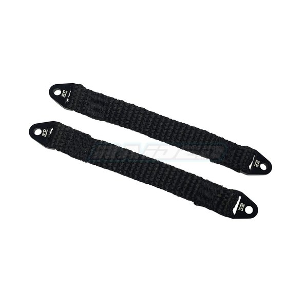 90mm Suspension Damper Travel Limit Straps for Traxxas EREVO 2.0 E-REVO REVO 3.3 Summit Slayer for Axial AX10 SCX10 EXO Wraith Yeti RC Crawler - Black 2pcs