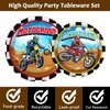 96 Pcs Dirt Bike Party Plates and Napkins Party Supplies Motorcycle Theme Party Tableware Set Motocross Dirt Bike Party Decorations Favors for Boys' Birthday Baby Shower Serves 24
