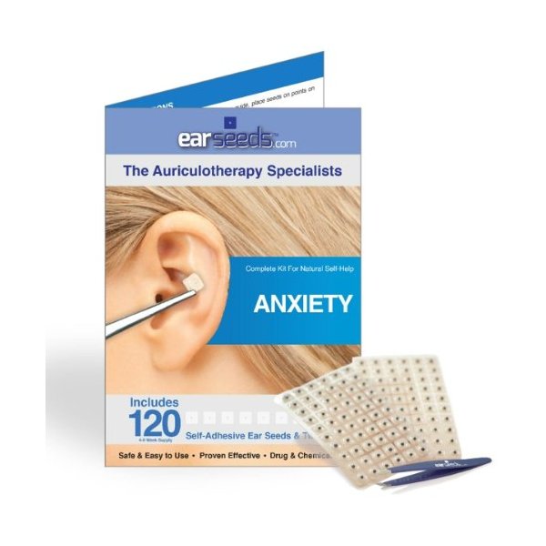 Anxiety Ear Seed Kit- 120 Ear Seeds, Stainless Steel Tweezer