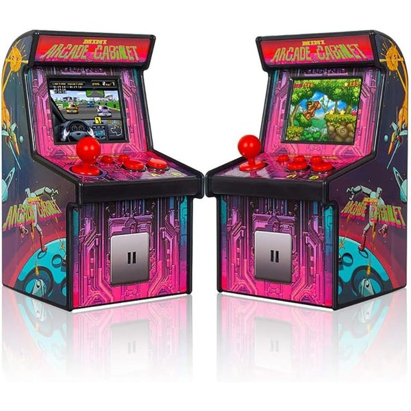 Mini Arcade Cabinet Arcadenia - Collectible Retro Games Micro Arcade Game Machine Preloaded with 220 Built-in Educational, Puzzle, and Sports Games - Portable Arcade as Amazing Gift for Boys and Girls