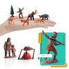 Fantarea Simulation Ancient Biological Model Figures Playsets 14 PCS Prehistoric Animals Primitive Humans Cavemen Living and Hunting Scene Toys for Boys Girls Kids