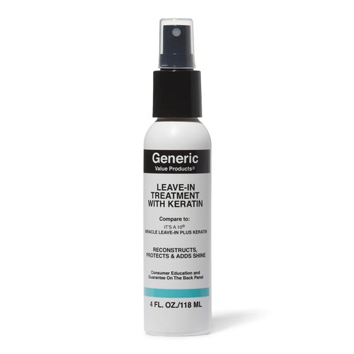 Generic Value Products Leave In Treatment with Keratin, Heat Protectant, Protects Hair from Breakage, Strengthens, Smoothes and Adds Shine, 4 Oz