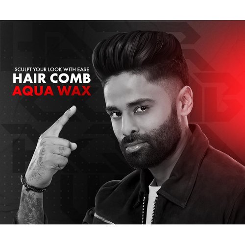UrbanGabru Aqua Hair Comb Wax (6.67 Fl Oz) | 2-in-1 Men Hair Styling Wax | Strong Hold Wet look & Shiny finish all day.