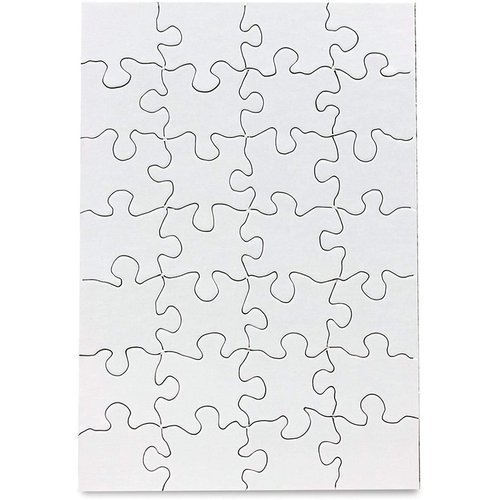 Hygloss Puzzles DIY Party Invite - Blank Puzzle for Decorating - Art Activity - Use as Party Favors - White, Sturdy – 5.5 x 8 Inches, 28 Pieces - Comes with Envelopes - 8 Qty
