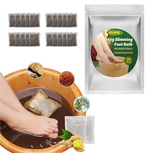 20PCS Lymphatic Drainage Ginger Foot Soak, Foot Care Spa Relaxation for Muscles, Foot Pain Relief, Natural Mugwort Herb Foot Soak, Leg Slimming Foot Bath Bag