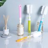 Bottle Brush Sponge Cup Brush Set with 4 Replacement Brush Head Portable Long Handle Water Bottle Cleaner Brush, for Baby Bottles Vacuum Flasks (4 Brushes + 4 Heads)
