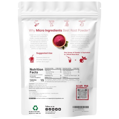Organic Beet Root Powder, 4 Pounds | Cold Pressed, Water Soluble, High Concentrated Raw Beet Supplement | Superfood Drink Mix | Non-GMO, Vegan Friendly, Plant Based