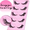 Fox Eye Lashes Fluffy Lashes Natural Eyelash Cat Eye Lashes D Curl Fake Eyelashes Pack 5 Pairs(18MM,3D Effect)
