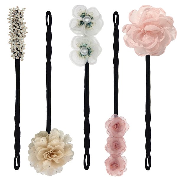 NASAMA 4Pieces Hair Bun French Hairstyle Twist Bun Maker, Elegant bun Effortlessly Lazy hair curler for Women Girls (colour mixture3/5pcs)