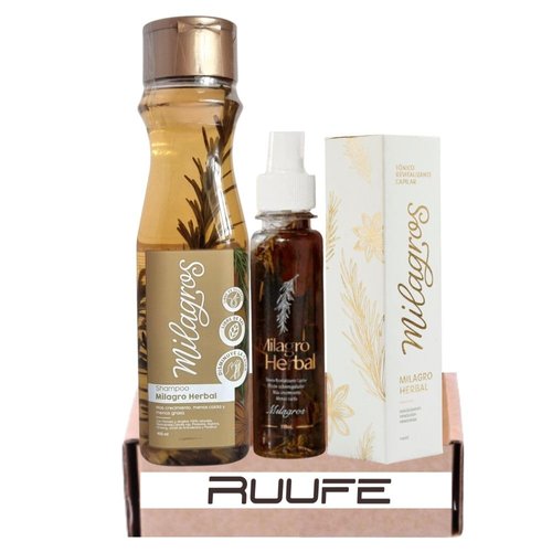 RUUFE Herbal shampoo With 100% natural rosemary and Hair Tonic (2 pack) shampoo milagros herbal y tonico revitalizante capilar milagros herbal