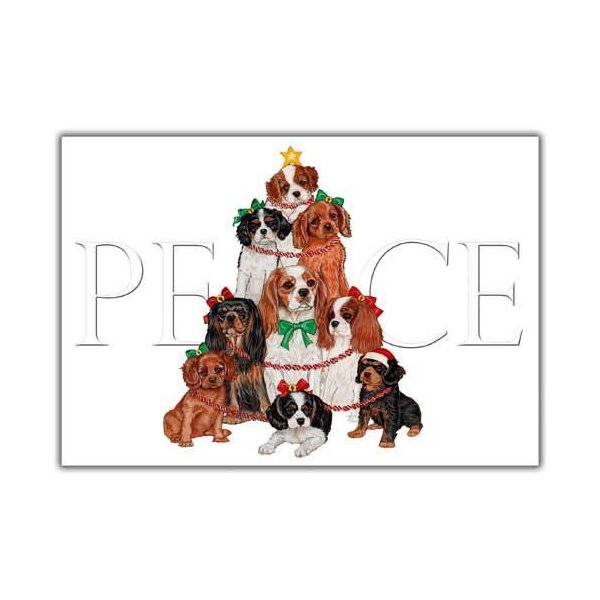 Cavalier King Charles Christmas Cards Peace : 10 Holiday Cards with Envelopes