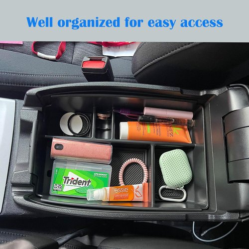 Zxiaochun 2PCS Center Console Organizer Tray and Dash Storage Tray Compatible with Ford Bronco Sport CX430 2021 2022 2023 2024 Accessories Armrest Box Insert Storage Tray ABS Plastic Material