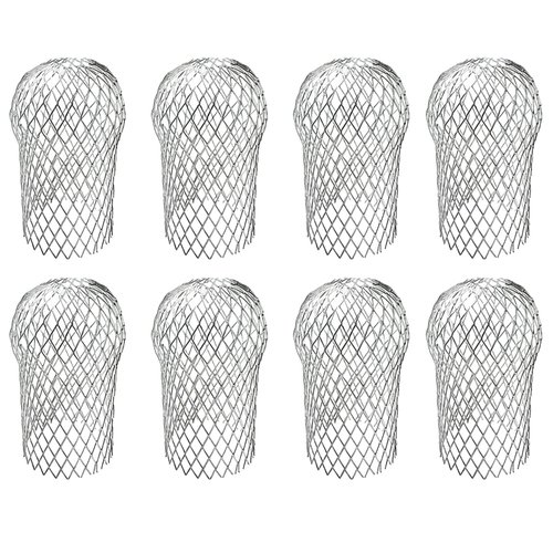 Fuvtory 8 Pack Gutter Guards, Gutter Downspout Guard, Expand Aluminum Gutter Guard Strainer Filter, Gutter Downspout Protectors, Stops Blockage Leaves Debris (3.5 Inch)