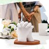 Menkxi 7.1 x 6.3 x 0.6 Inch Heart Shaped Wood Base Hand Casting Sculpture Base Hand Casting Kit Wood Keepsake Display Stand for Anniversary Wedding DIY Crafts Art Exhibition Home Decoration