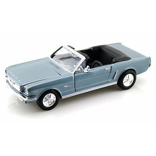 1964.5 Ford Mustang Convertible, Blue - Motormax Premium American 73212 - 1/24 Scale Diecast Model Car by Motor Max