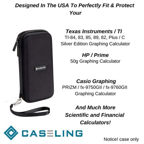 Caseling for Graphing Calculator Hard Carrying Travel Storage Case Bag - Black